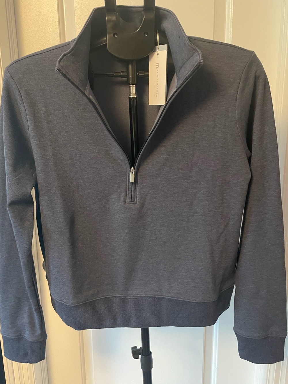 Travis Mathew Women's V-Neck Quarter-Zip Sweater - Navy